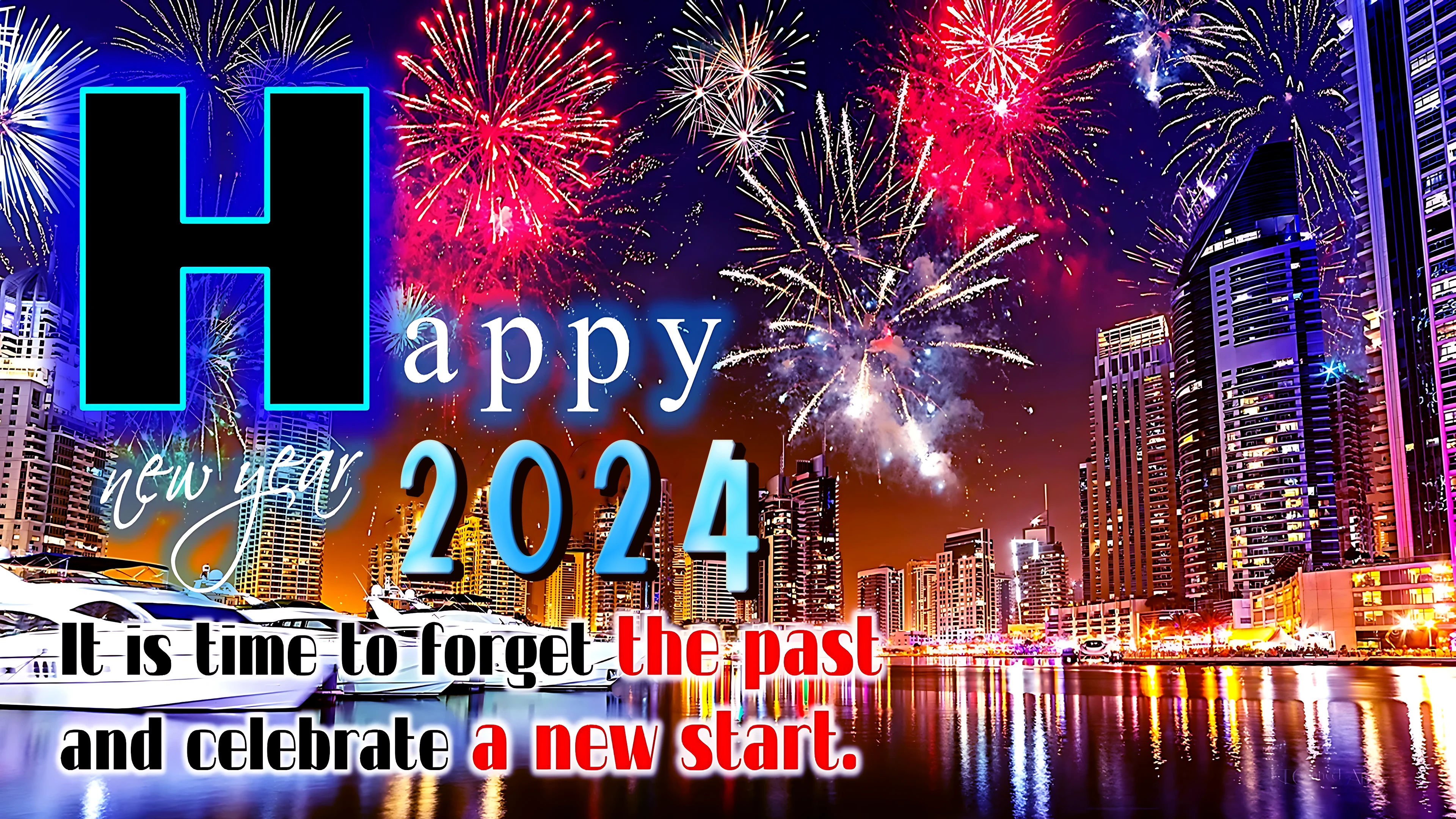 Happy new year 2024 4k image ^ It is time to forget the past and celebrate a new start